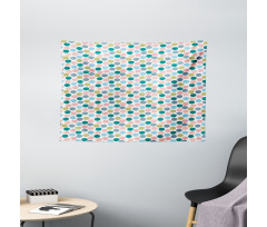 Pastel Big Polka Dots Art Wide Tapestry