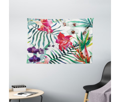 Tropical Orchids Wide Tapestry