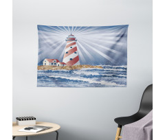 Watchtower Sea Waves Wide Tapestry