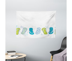 Summer Flip Flops Wide Tapestry