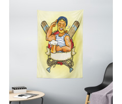 Cartoon Style Sailor Tapestry