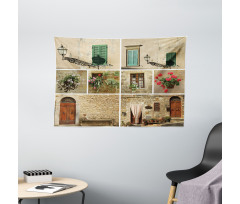Italian Stone Houses Wide Tapestry