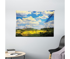 Historic Village Scenery Wide Tapestry