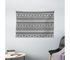 Aztec Inspired Shapes Wide Tapestry