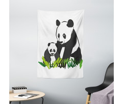 Panda Bear Family Bambu Tapestry