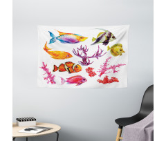 Tropic Life Seaweed Coral Wide Tapestry