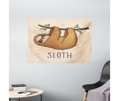 Lazy Animal Smiling Wide Tapestry