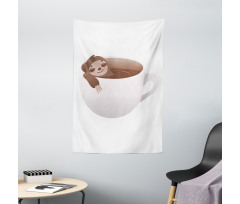 Lazy Swimming in Coffee Tapestry