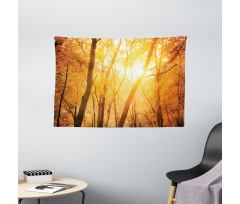 Autumn Forest Branches Wide Tapestry