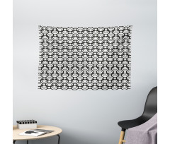 Intricate Circles Modern Wide Tapestry