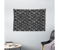 Japanese Seigaiha Waves Wide Tapestry