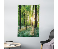 Sunny Forest Blossoms Tapestry