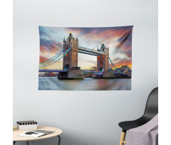 Historical Tower Bridge Wide Tapestry