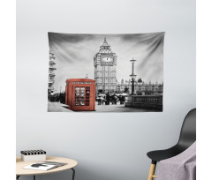 Telephone Booth Big Ben Wide Tapestry