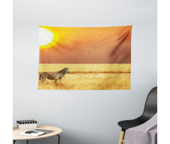 Tropical Animal Sunset Wide Tapestry