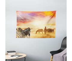 South Wild Zebra Wide Tapestry