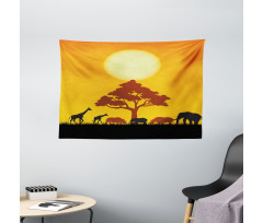 Wildlife Animals Rhinos Wide Tapestry