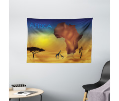 Tropical Wild Animal Wide Tapestry