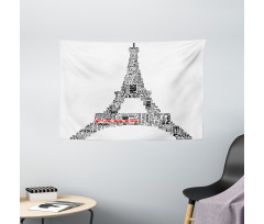 Paris France Tour Wide Tapestry