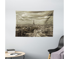 City Skyline of Paris Wide Tapestry