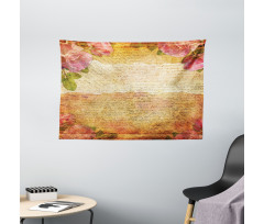 Floral Retro Nostalgic Wide Tapestry