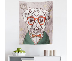 Hayvan Deseni Mikrofiber Duvar Halısı Komik Köpek Portresi