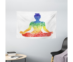 Ornate Motifs Rainbow Wide Tapestry