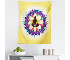 Mandala Mikrofiber Duvar Halısı Lotus ve Mandala