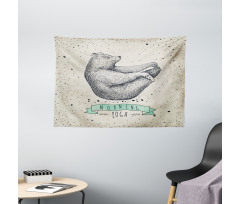 Meditating Bear Calm Life Wide Tapestry