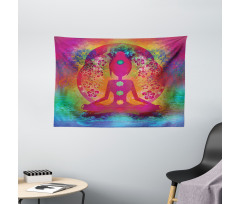 Mystic Chakra Ancient Theme Wide Tapestry