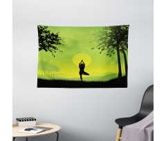 Sunset Sky in Forest Wide Tapestry