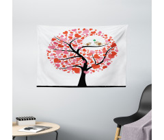 Nature Flirting Birds Wide Tapestry