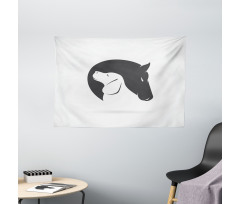 Dog Horse Friend Wide Tapestry