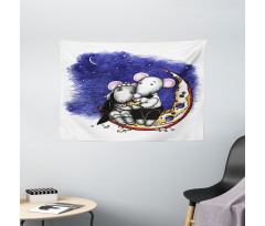 Valentines Couple Wedding Wide Tapestry