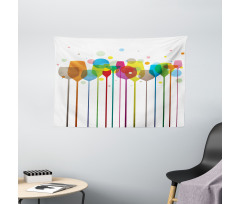 Wine Colorful Glasses Wide Tapestry