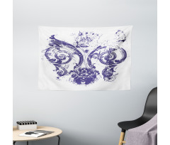 Grunge Lily Flag Wide Tapestry