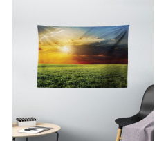 Dark Clouds Sunset Wide Tapestry