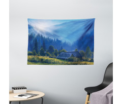 Mountain Village Ukraine Wide Tapestry