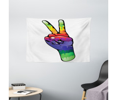 Love in Rainbow Colors Wide Tapestry
