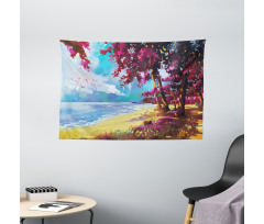 Summer Blossom Trees Wide Tapestry