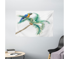 Parrot Coconut Palms Wide Tapestry