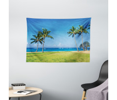 Coconut Palm Hawaii Wide Tapestry