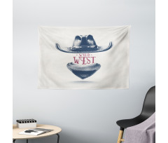 Wild West Cowboy Hat Wide Tapestry