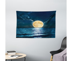 Magic Super Moon Design Wide Tapestry