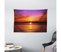 Colorful Beach Sunset Wide Tapestry