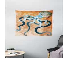 Oceanic Animal Cartoon Wide Tapestry