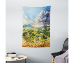 Summer Rural Houses Tapestry