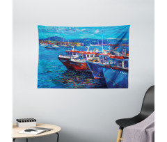 Harbour by the Sea Wide Tapestry