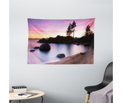 Sandy Beach by River Wide Tapestry