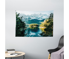 Mountain Frozen Lake Wide Tapestry